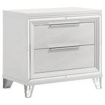 Coaster Fine Furniture 224962 Marmore - 2-Drawer Nightstand Bedside Table - White