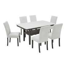 New Classic 40-D422-D6C New Classic 40-D422-D6C Carissa - Rectangle Dining Table With 6 Chairs - White