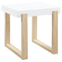 CoasterEssence 753397 Pala - Rectangular End Table - White High Gloss And Natural