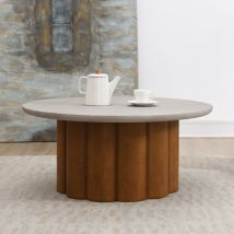 ACME LV03025 Evelyn - Coffee Table - Faux Concrete Top & Walnut Finish