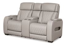 Ashley Furniture U2710518 Boyington - Power Reclining Loveseat with Console/Adj Hdrst - Gray