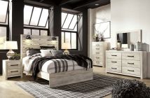 Signature Design by Ashley® B192/31/36/57/54/96 Cambeck - Whitewash - 5 Pc. - Dresser, Mirror, Queen Panel Bed