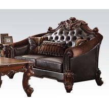 ACME 53131 Vendome II - Loveseat - Two Tone Dark Brown PU & Cherry