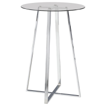 CoasterEveryday 100026 Zanella - Round Glass Top Bistro Bar Table - Chrome