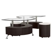 CoasterEssence 720218 Buckley - 3 Piece Coffee Table And Stools Set - Cappuccino