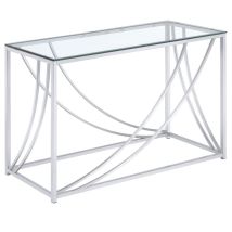 CoasterEssence 720499 Lille - Glass Top Entryway Sofa Console Table Accents - Chrome
