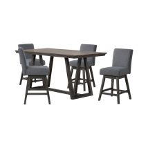 New Classic 45-4125S-DG4C New Classic 45-4125S-DG4C High Line - Counter Table & 4 Swivel Counter Chairs - Gray
