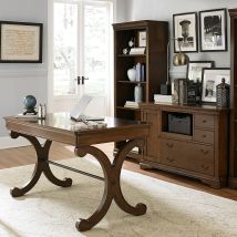 Liberty Furniture 378-HO-CDS Brookview - 2 Piece Home Office Set (Complete Desk) - Dark Brown