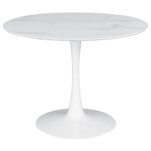 CoasterEveryday 193051 Arkell - Round Faux Marble Top Dining Table - White