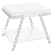 Coaster Fine Furniture 708157 Marcia - Rectangular Side End Table - White High Gloss