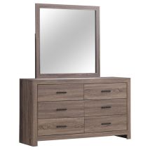CoasterEveryday 207043M Brantford - 6-Drawer Dresser With Mirror - Barrel Oak