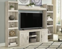 Signature Design by Ashley® EW0331W6 Bellaby - Whitewash - 4-Piece Entertainment Center