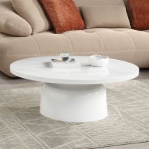 ACME LV04225 Zaid - Coffee Table - Engineering Marble & White High Gloss Finish