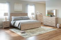 Signature Design by Ashley® B1191/31/36/44/71/96 Senniberg - Light Brown / White - 5 Pc. - Dresser, Mirror, Chest, Queen Panel Bed