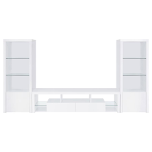 Coaster Fine Furniture 704251-SET Jude - 3 Piece TV Entertainment Center - White High Gloss