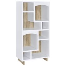 CoasterEveryday 980075 Dalton - 6-Shelf Bookcase - White And Distressed Pine