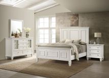 CoasterEssence 201301KEN-S4 Sandy Beach - 4 Piece Eastern King Bedroom Set - White