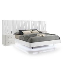 New Classic 00-1840-300NS New Classic 00-1840-300NS Europa - 5/0 Queen Bed With 2 Nightstands & Panels - White