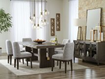 Ashley Furniture D984/45/01(6)/60 Ashley Furniture D984/45/01(6)/60 Burkhaus - 8 Pc. - Dining Room Extension Table, 6 Side Chairs, Server - Dark Brown
