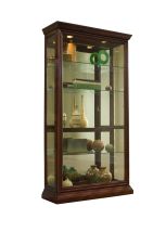 Pulaski Furniture 20542 PFC Curios - Lighted Sliding Door 4 Shelf Curio Cabinet - Cherry Brown