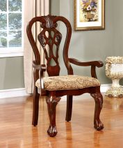 Furniture of America CM3212AC-2PK Elana - Arm Chair (Set of 2) - Brown Cherry / Brown