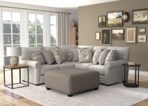 Jackson 3345/62/42/12-26 Jackson 3345/62/42/12-26 Livingston - 2 Piece Sectional With Comfort Coil Seating, 40" Cocktail Ottoman And 9 Accent Pillows Included - Linen
