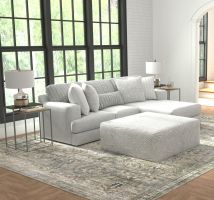 Jackson 3303/46/76/28-18 Jackson 3303/46/76/28-18 Logan - 2 Piece Upholstered Sectional With Comfort Coil Seating, 46" Cocktail Ottoman And 5 Included Accent Pillows (Right Side Facing Chaise) - Moonstruck