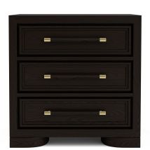 Riverside Furniture 27169 Lydia - 3 Drawer Nightstand - Dark Brown