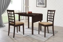 CoasterEveryday 190821-S3 Kelso - 3 Piece Drop Leaf Dining Table Set - Cappuccino