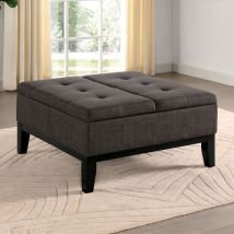 Furniture of America CM-AC365GY Fazio - Storage Ottoman - Gray