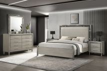 New Classic 00-B1248-25N New Classic 00-B1248-25N Lennox - 6/0 California King 5 Piece Bedroom Set (Bed, Dresser, Mirror, 2 Nightstands) - Gray / Silver