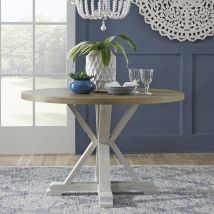 Liberty Furniture 519WH-T4848 Lakeshore - Single Pedestal Table - White