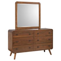 CoasterEssence 205133M Robyn - 6-Drawer Dresser With Mirror - Dark Walnut