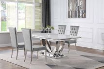 CoasterElevations 111101-S5G Kerwin - 5 Piece Rectangular Dining Table Set - Gray And Chrome