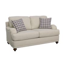 CoasterElevations 511092 Glenn - Upholstered English Arm Loveseat - Light Gray And Blue