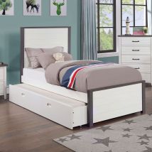 Furniture of America CM7467WH-T-BED Priam - Twin Bed - White / Gray