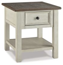 Ashley Furniture T637-3 Bolanburg - Rectangular End Table - White / Brown / Beige