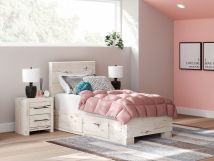 Ashley Furniture B2310B23 Lawroy - Twin Panel Bed With 2 Under Bed Storage Units - Light Natural