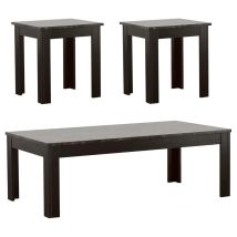 CoasterEveryday 700375 Rhodes - 3 Piece Faux Marble Top Coffee Table Set - Gray