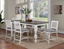 Furniture of America FOA3908PT Calabria - Counter Height Table - Antique White / Gray