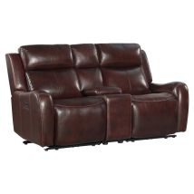 Intercon WW-LS-276DPR-RBN-C Wainwright - Dual-Power Loveseat - Reddish Brown