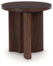 Ashley Furniture T689-6 Korestone - Round End Table - Dark Brown