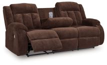 Ashley Furniture PC2140699 Free Wake - Reclining Power Sofa With Drop Down Table - Chocolate