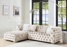 ACME LV00334 Syxtyx - Sectional Sofa - Beige Velvet