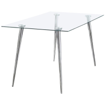 CoasterEssence 190621CHR Gilman - Rectangular Glass Top Dining Table - Chrome