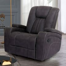 Furniture of America CM9903-CH Amirah - Glider Recliner - Dark Gray