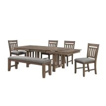 New Classic 40-3412-D4CB New Classic 40-3412-D4CB Harrisburg - Dining Table & 4 Chairs & Bench - Brown