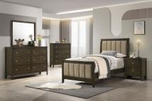 Coaster Fine Furniture 224421T-S5 Wilkes - 5 Piece Twin Bedroom Set - Dark Cocoa