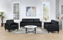 Coaster Fine Furniture 508361-S3 Ruth - 3 Piece Upholstered Track Arm Sofa Set - Black