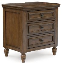 Benchcraft® B787-93 Sturlayne - Three Drawer Night Stand - Brown